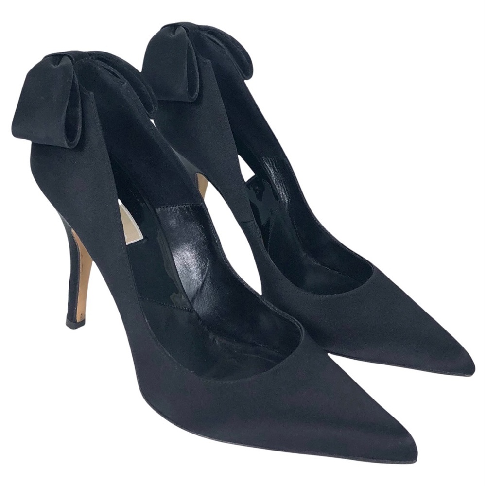 Michael Kors Black Satin Pointy Toe High Heel Pumps made in Italy - Picture 3 of 12